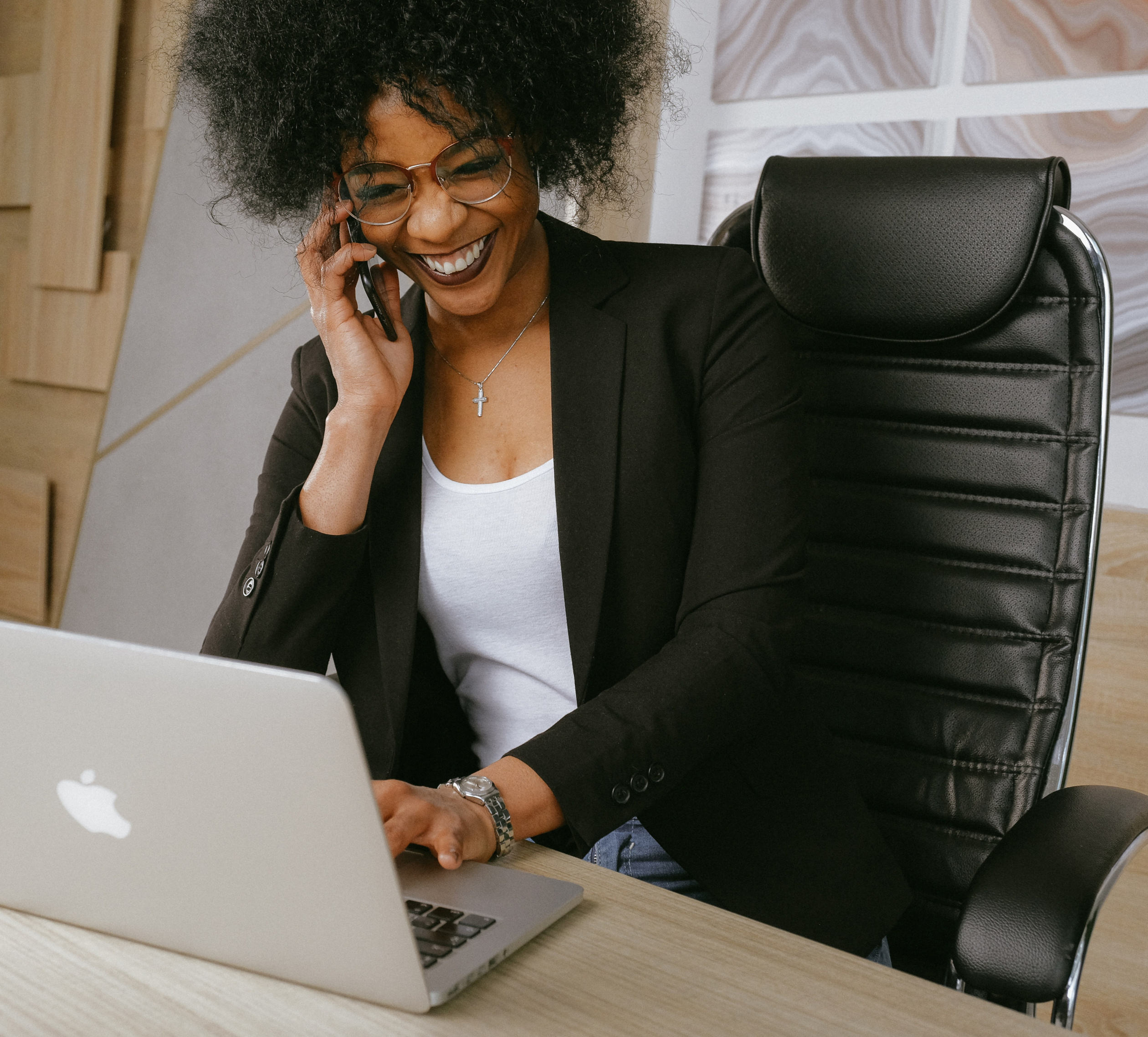 Lady Satisfied with A.V.C Services and Management Website Starter Package